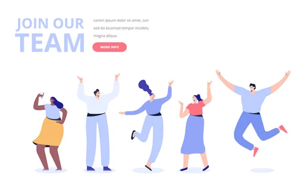 Young People Vector Set Join Our Team Concept Creative Team — 스톡 벡터