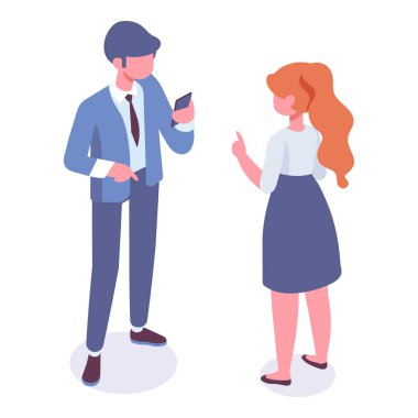 izometrik vektör karikatür iş adamları