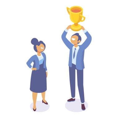 izometrik vektör karikatür iş adamları