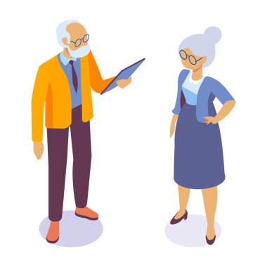 izometrik vektör karikatür iş adamları