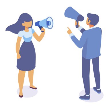 izometrik vektör karikatür iş adamları