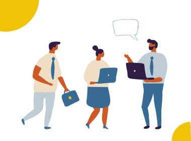 İş adamları düz vektör kümesi