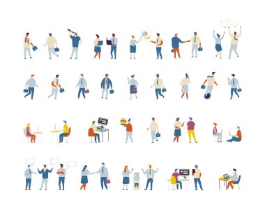 İş adamları düz vektör kümesi