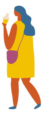 Kadın Düz Karakter Düz Vektör