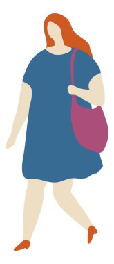 Kadın Düz Karakter Düz Vektör