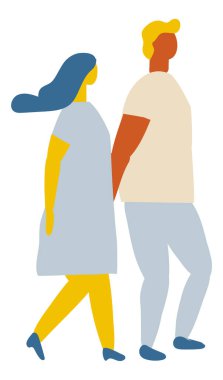 Çift, ilişki, aşk, randevu, Mutlu Düz Vektör