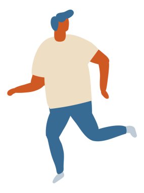 Adamım, Koşan Adam Düz Karakter Düz Vektörü