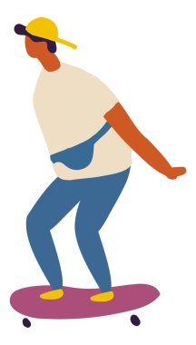 Kaykaylı Adam Düz Vektör