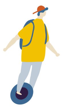 Monosikletli Düz Vektör Adam