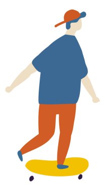 Kaykaylı Adam Düz Vektör