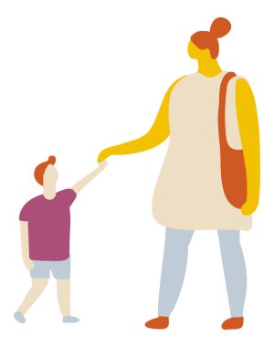 Çocuklu Anne Düz Karakter Vektörü