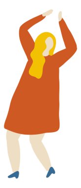 Parti insanları, doğum günü, dans eden mutlu insanlar düz Chararcter düz vektör