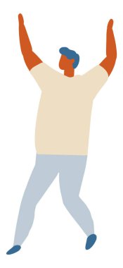 Parti insanları, doğum günü, dans eden mutlu insanlar düz Chararcter düz vektör