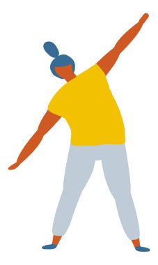 Spor Aktivitesi, Düz Vektör Kadın, Düz Vücut Vektörü