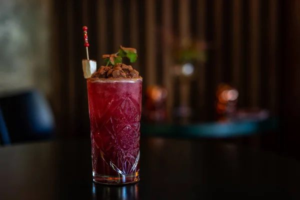 Rode Cocktail Met Kaas Ijs Inhoudsopgave Restaurant — Stockfoto