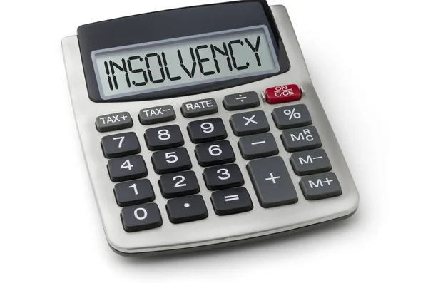 Calculator Word Insolvency Display — Stock Photo, Image