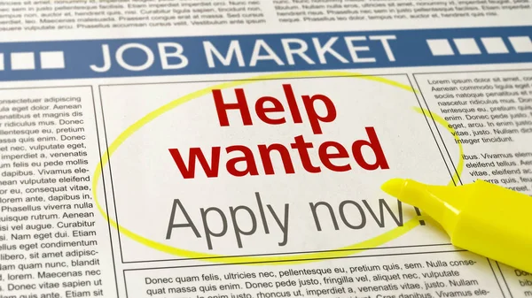 Job Newspaper Help Wanted — Stock Photo, Image