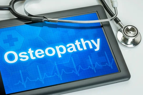 디스플레이에 텍스트 Osteopathy 태블릿 — 스톡 사진