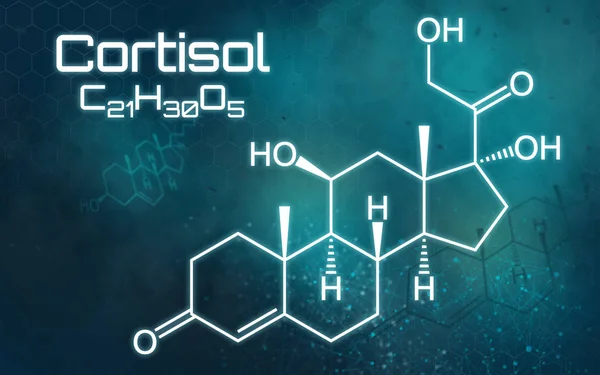 Chemický Vzorec Kortizolu — Stock fotografie