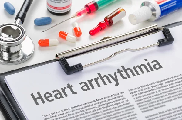 Text Heart Arrythmia Written Clipboard — Stock Photo, Image