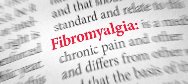 Definition of the word Fibromyalgia in a dictionary clipart
