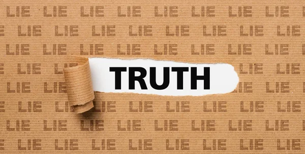 Torn Paper Truth Lie — Stock Photo, Image