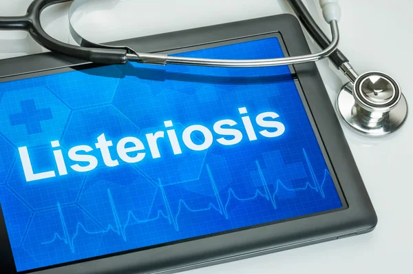 Tablet Text Listeriosis Display — Stock Photo, Image