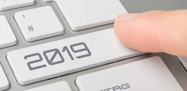 Eine Tastatur Mit Einer Beschrifteten Taste 2019 — Stockfoto