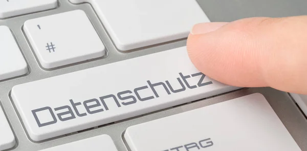 Клавіатура Кнопки Помічені Німецьке Слово Datenschutz Захист Даних — стокове фото