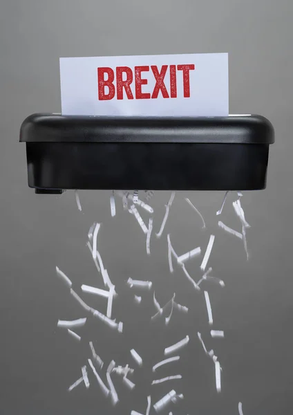 Déchiqueteur Détruisant Document Brexit — Photo