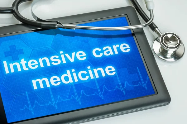 Tablet Text Intensive Care Medicine Display — Stock Photo, Image