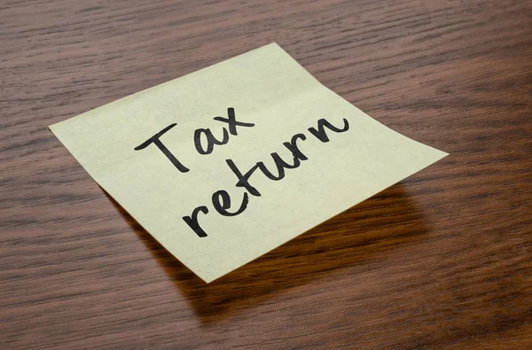 Sticky Note Text Tax Return — Stock Photo, Image