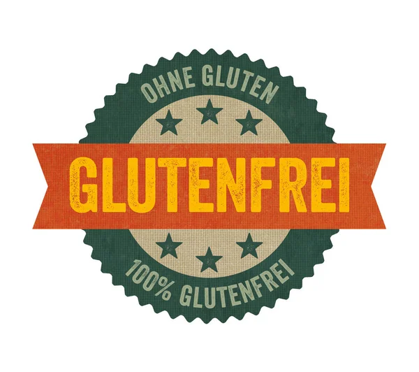 Etichetta Con Traduzione Tedesca Gluten Free Glutenfrei — Foto Stock