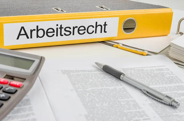 Yellow Folder German Label Arbeitsrecht Labour Law — Stock Photo, Image
