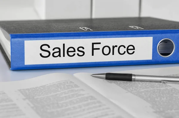 Folder z etykietą Sales Force — Zdjęcie stockowe
