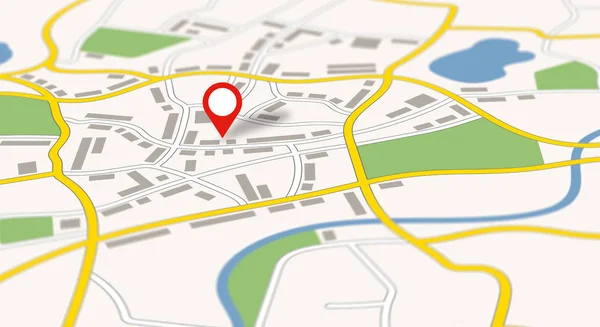 Un mapa genérico de la ciudad con un pin —  Fotos de Stock