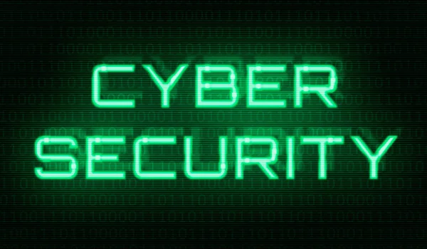 Binärer Code mit den Wörtern Cyber-Sicherheit im Zentrum — Stockfoto