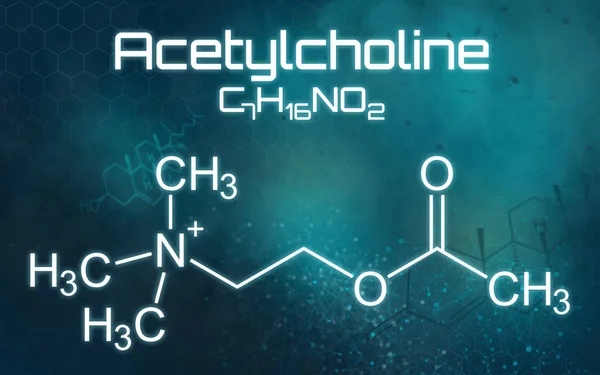 Formule chimique de l'acétylcholine sur un fond futuriste — Photo