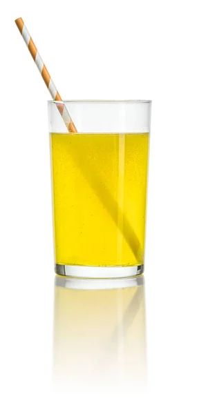 Oranžový nápoj se slámou — Stock fotografie