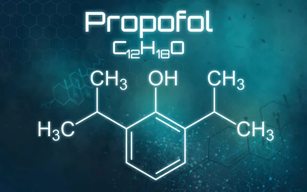 未来的背景のプロポフォールの化学式 — ストック写真