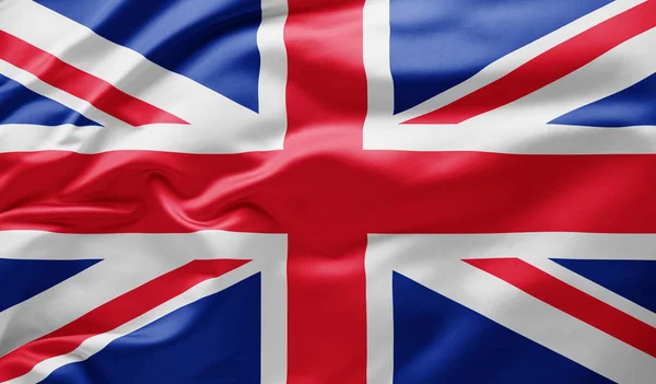 Ondeando la bandera nacional de Gran Bretaña — Foto de Stock