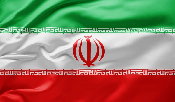 Das Schwenken der iranischen Nationalflagge — Stockfoto