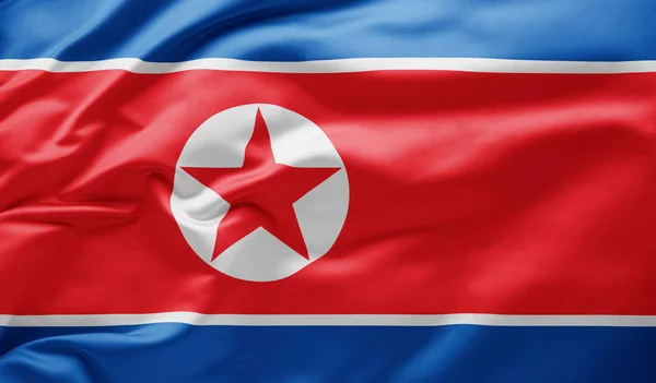 Bandeira nacional da Coreia do Norte — Fotografia de Stock