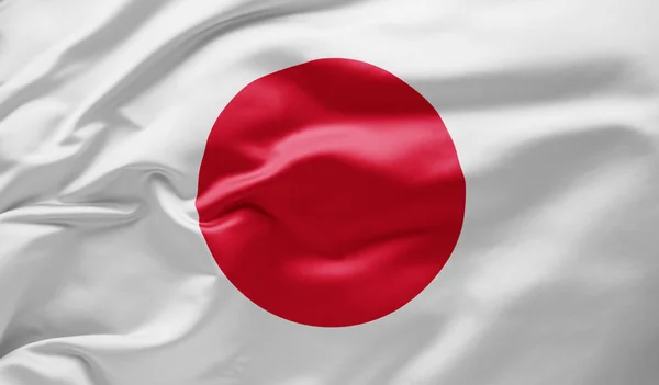Waving national flag of Japan — Stock Photo, Image