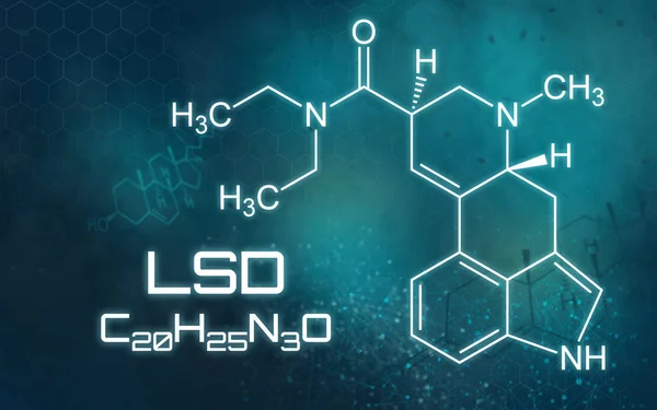 Χημικός τύπος LSD σε φουτουριστικό φόντο — Φωτογραφία Αρχείου