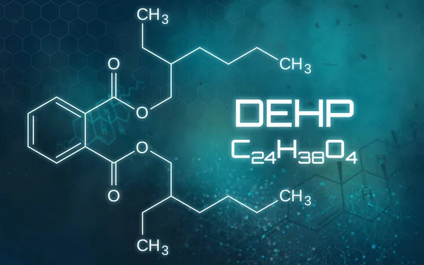 Химическая формула DEHP на футуристическом фоне — стоковое фото