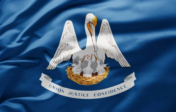 Acenando bandeira do estado de Louisiana Estados Unidos da América — Fotografia de Stock