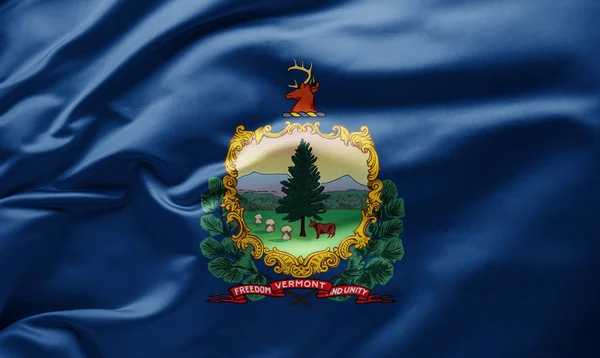 Waving state flag of Vermont - United States of America — Stock Photo, Image