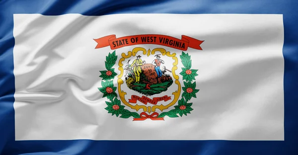 Batı Virginia devlet bayrağı sallayarak - Amerika Birleşik Devletleri — Stok fotoğraf
