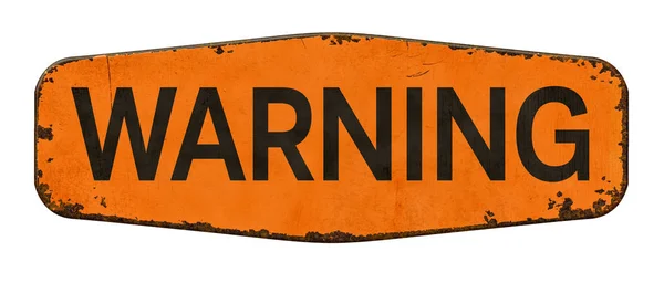 Vintage tin warning sign on a white background — Stock Photo, Image